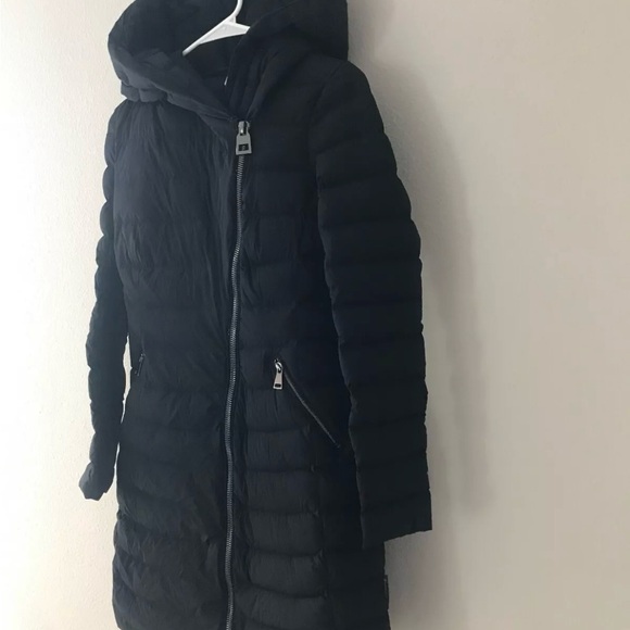 Moncler Barge Asymmetric-Zip Black Quilted Down-filled Coat Size 00 $2250 - Picture 6 of 12